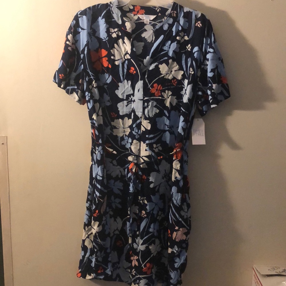 Time and Tru short sleeve shift dress floral